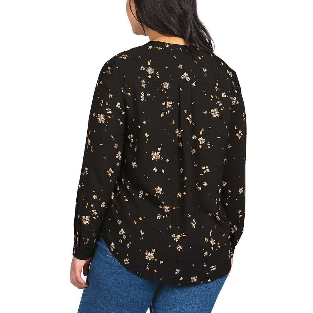 NWT Hilary Radley Women's Floral Print Relaxed Fit Long Sleeve Top Blouse - Picture 3 of 6